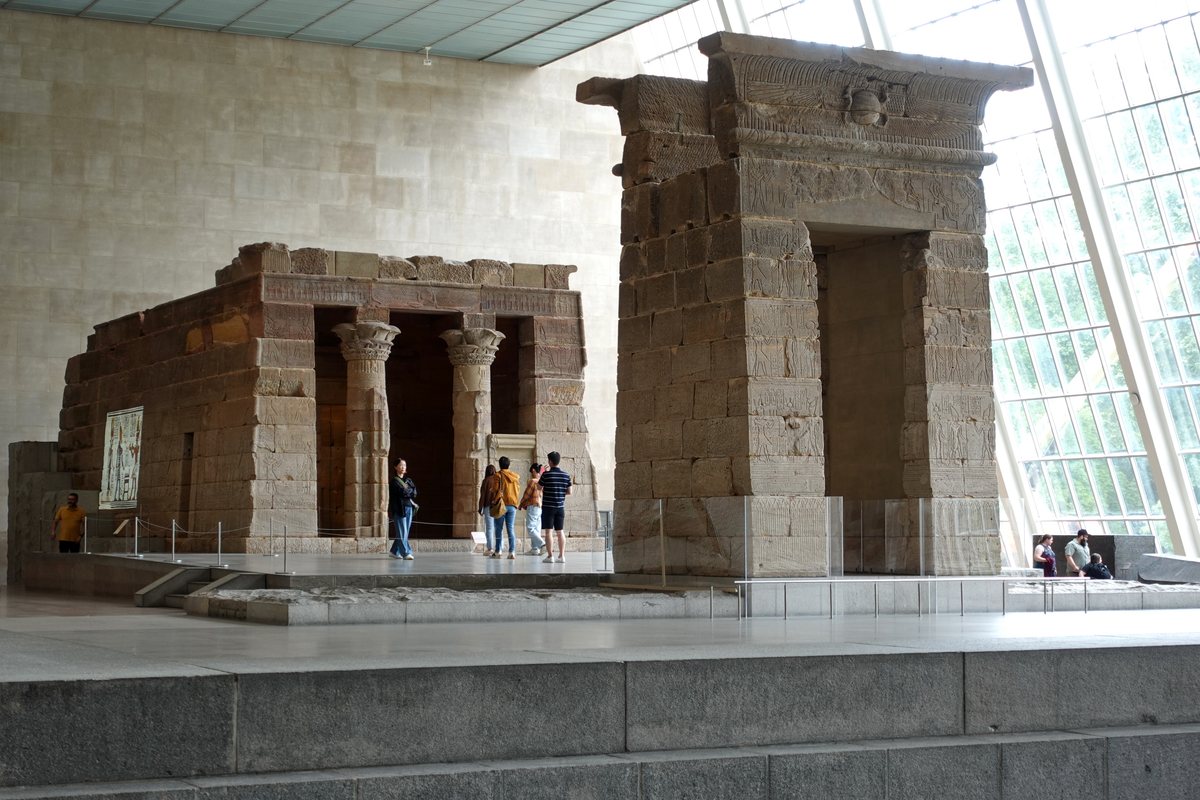 Temple of Dendur installed inside the Metropolitan Museum of Art